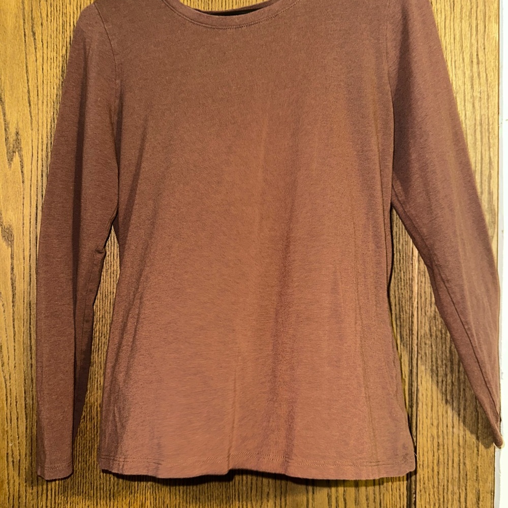 Tahari Brown Long Sleeve Top